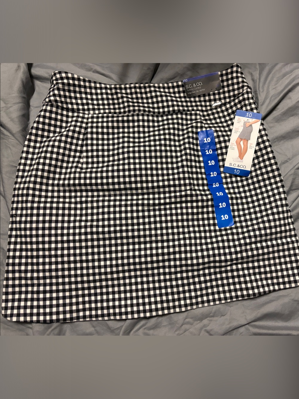 Black & White Gingham Mini Skirt